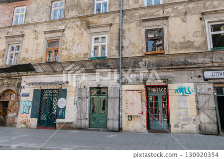 Poland, Krakow, Jewish Quarter of Krakow, Facades of Old Houses Poland, Krakow, Jewish Quarter of Krakow, Facades of Old Houses 130920354