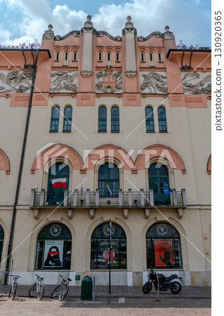 Poland, Krakow, Facade of the Stary Theatre, Art Deco 130920365