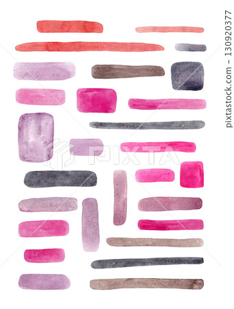 Multicolored brush strokes, lines and strokes. Isolated watercolor elements for your design 130920377
