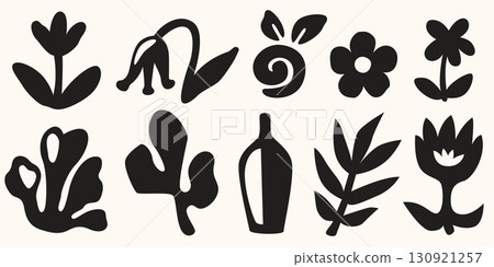 Abstract floral design elements set 130921257