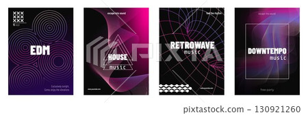 Electro music sound poster set 130921260