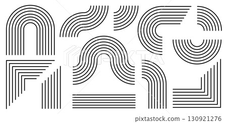 Abstract line shapes set isolated on white Abstract line shapes set isolated on white 130921276