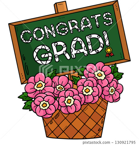 Graduation Congrats Grad Cartoon Colored Clipart  130921795