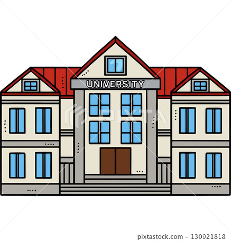 Graduation University Building Cartoon Clipart  130921818