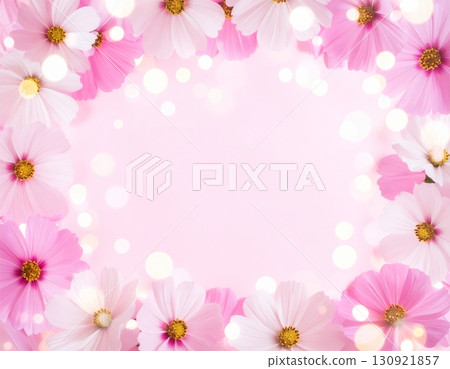 宇宙框架與淡粉紅色淺色背景 130921857