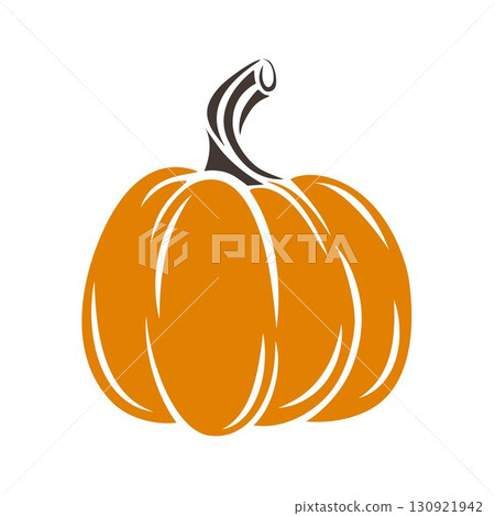Bright ripe orange pumpkin clip art illustration Bright ripe orange pumpkin clip art illustration 130921942
