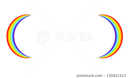 Colorful rainbow-colored parentheses and closing parentheses illustration material Cute curved lines White background Vector png transparent 130922323