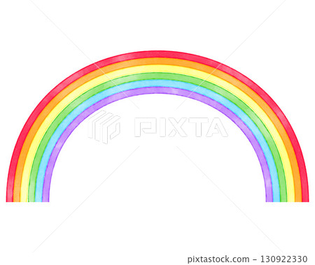 Simple watercolor rainbow illustration material, semicircular arch, white background, png transparent 130922330