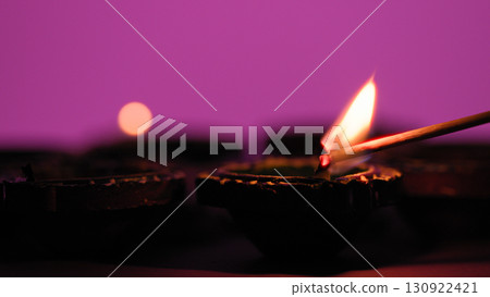 Warm candlelight shining in celebration night Warm candlelight shining in celebration night 130922421