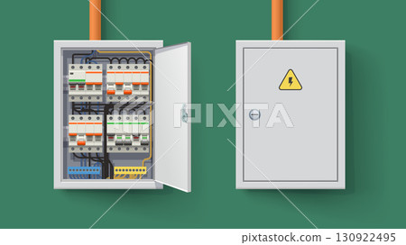 electric panel in set open and closed 130922495