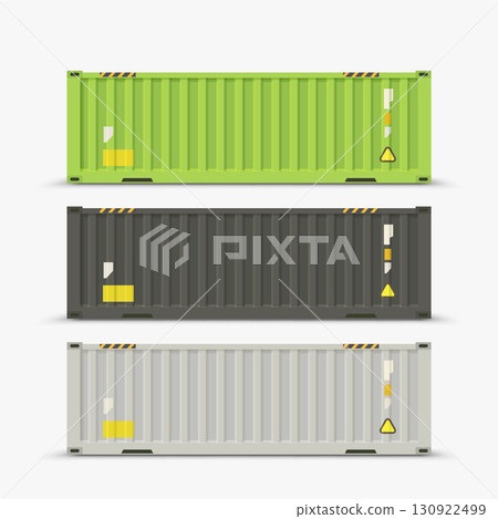 cargo containers various colors set on white 130922499