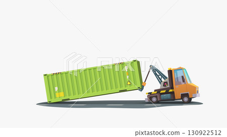 a cargo container transported by haul truck a cargo container transported by haul truck 130922512