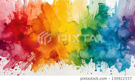 Background material_rainbow-colored brushstrokes Background material_rainbow-colored brushstrokes 130922557