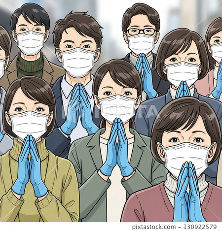 Disaster prevention masks and gloves to save lives 130922579
