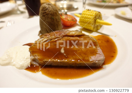 Dinner on the luxury cruise ship Diamond Princess 130922779