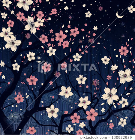 The harmony of navy and cherry blossoms 130922989