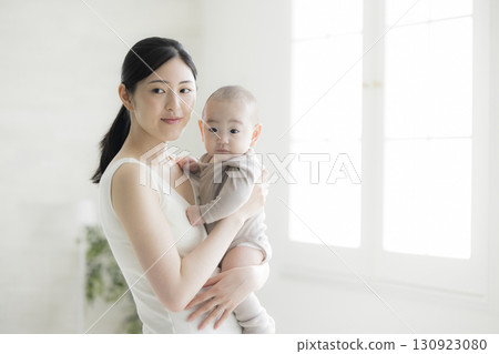Mother holding a baby 130923080
