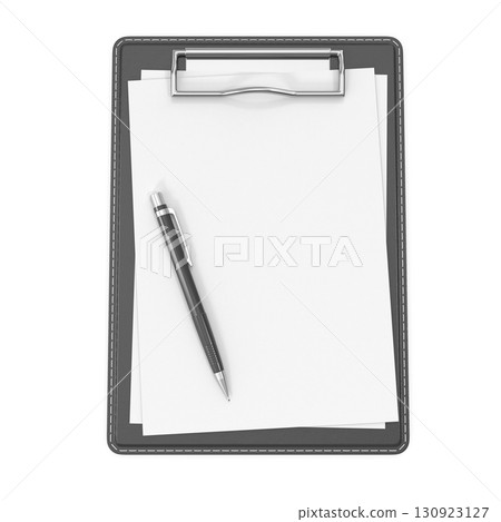 Clipboard with paper and pen ready for notes Clipboard with paper and pen ready for notes 130923127