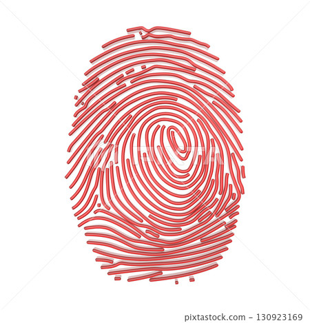 Red fingerprint detailed ridge pattern and forensic science concept Red fingerprint detailed ridge pattern and forensic science concept 130923169
