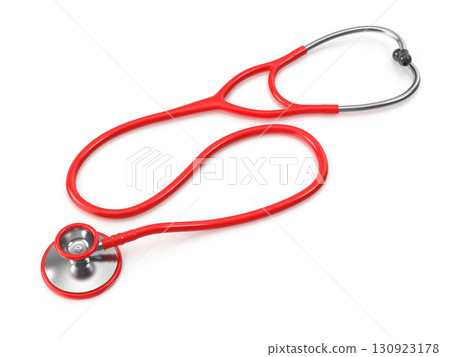 Red stethoscope isolated on white background Red stethoscope isolated on white background 130923178