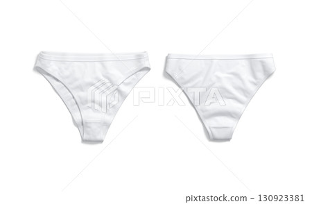 Blank white women bikini underwear mockup, front and back 130923381