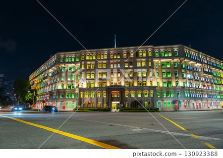 Beautifully lit up Old Hill Street Police Station in Singapore Beautifully lit up Old Hill Street Police Station in Singapore 130923388