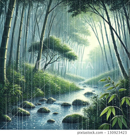 雨季竹林的絢麗 雨季竹林的絢麗 130923423