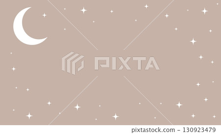 簡單而神秘的星星和月亮框架背景 130923479