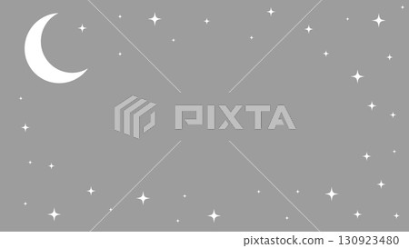 簡單而神秘的星星和月亮框架背景 130923480