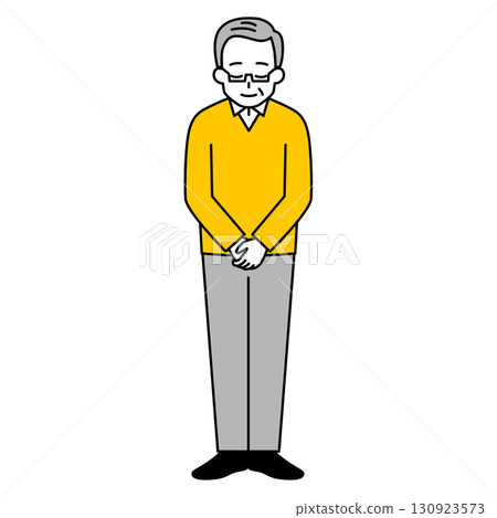 鞠躬的老人（全身） 130923573