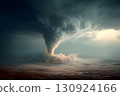 Tornado Touchdown on Cracked Earth Under Storm Clouds 130924166