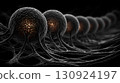 Neural Glow: Interconnected Spheres in Organic Web 130924197