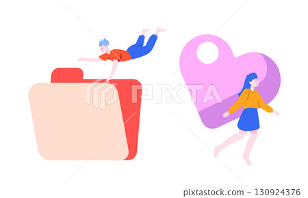 Creative Illustrations That Represent File Management Together with Personal Connection Creative Illustrations That Represent File Management Together with Personal Connection 130924376