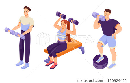 Dynamic Workout Illustrations Featuring Weightlifting and Fitness Exercises To Inspire You Dynamic Workout Illustrations Featuring Weightlifting and Fitness Exercises To Inspire You 130924421
