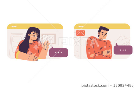 The Exchange of Digital Messages and Communication Between Two Individuals Online 130924493
