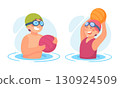 Children Engaging in Exciting Water Sports Activities Enjoying Fun Moments in the Pool 130924509