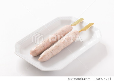 Lemon and Parsley Sausage Skewers (Uncooked) Lemon and Parsley Sausage Skewers (Uncooked) 130924741