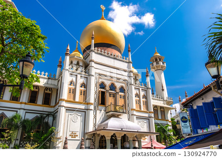 Sultan Mosque in Singapore against the blue sky 130924770