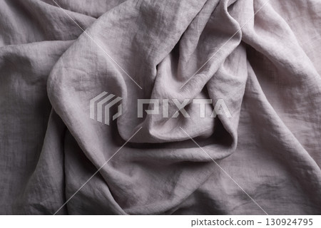 Sewing concept with lilac linen fabric 130924795