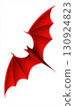 Red bat simple vector logo, perfect shaped flying halloween illustration bat isolated on white 130924823