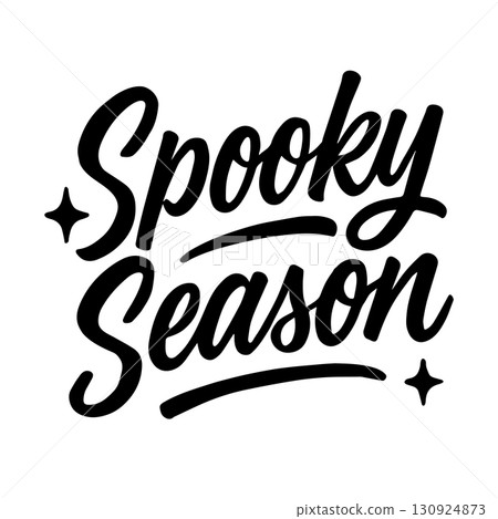 Spooky season. Vector hand drawn lettering design for Halloween celebration. 130924873