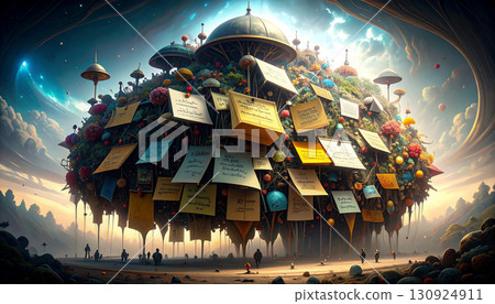 Colorful Sticky Notes on Bulletin Board. Back to School Concept. Generated Image Colorful Sticky Notes on Bulletin Board. Back to School Concept. Generated Image 130924911