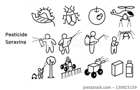農藥噴灑圖標集 130925159