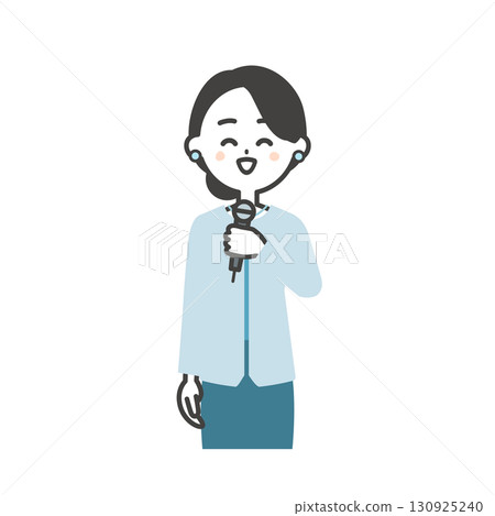 Illustration of a smiling female event host Illustration of a smiling female event host 130925240