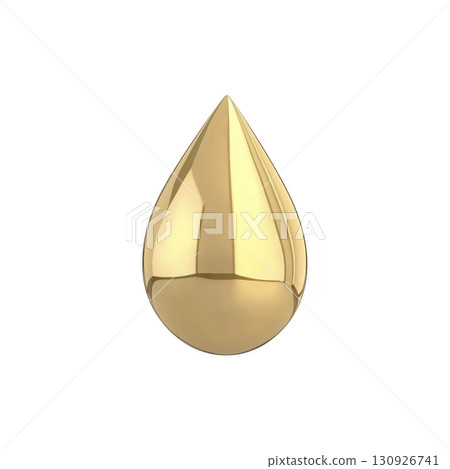 A shiny golden teardrop shaped object with smooth, reflective surface, isolated on transparency background. object appears metallic and elegant, suggesting luxury and sophistication A shiny golden teardrop shaped object with smooth, reflective surface, isolated on transparency background. object appears metallic and elegant, suggesting luxury and sophistication 130926741