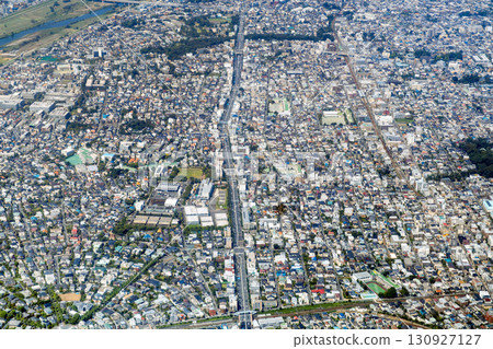 從田園調布上空俯瞰八環線，向大山台方向望去 130927127