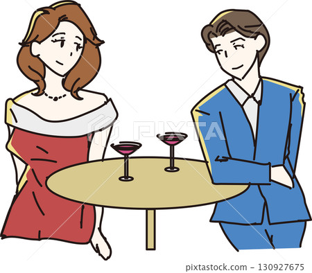Couple at the bar, 80s style Couple at the bar, 80s style 130927675