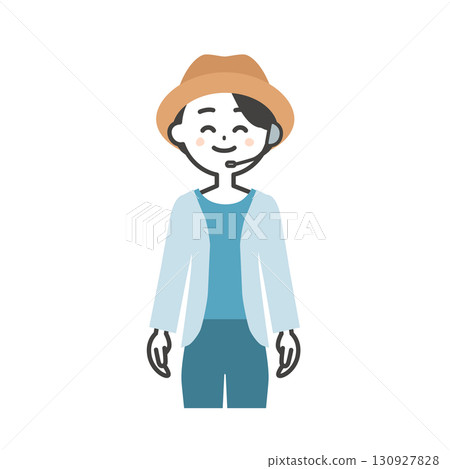 微笑的女性夏季戶外活動主持人插畫 130927828