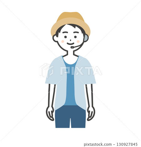 Male host illustration for a summer outdoor event 130927845
