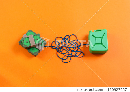 Pricing of green fuels. Investments for the transition to green fuels. Symbol of sustainability, renewable energy, eco transport, global policy, and the future of clean industry. 130927937